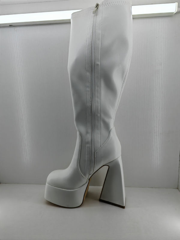 পয়েন্ট আঙুল মহিলা জুতা বুট Chunky Heel এবং টান বন্ধ টাইপ